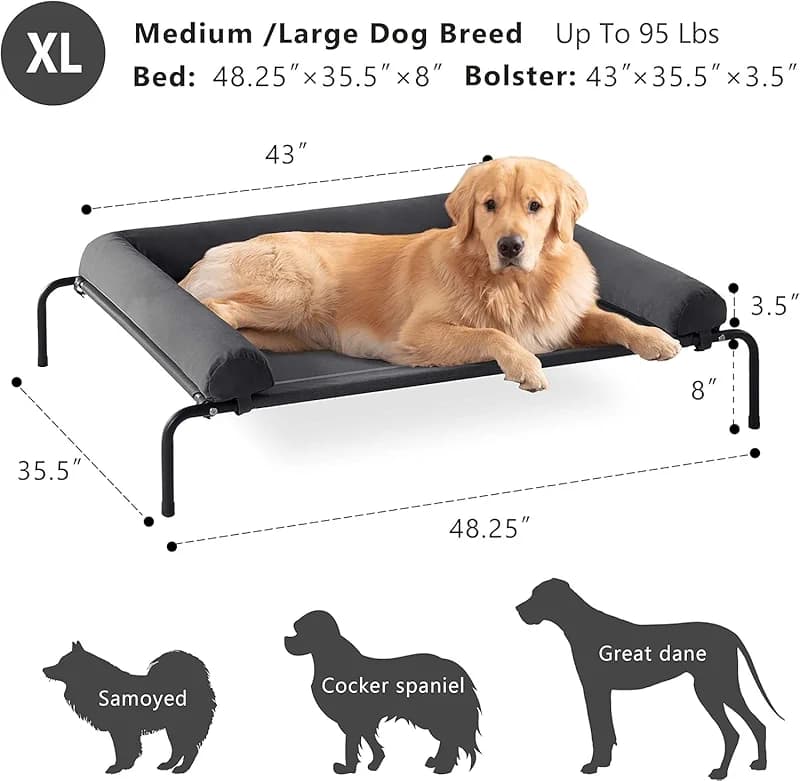WESTERN HOME Cooling Elevated Dog Bed for Large Dogs