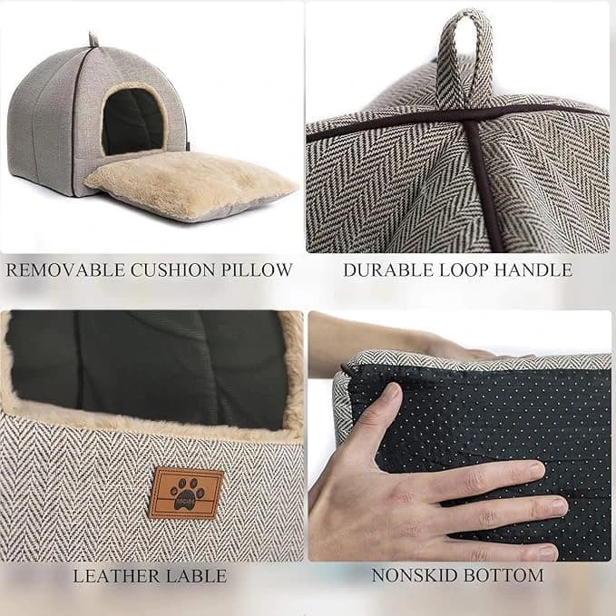 WINDRACING Cat Bed for Indoor Cats - Cat Cave Beds Cat House Cat Tent with — image 5