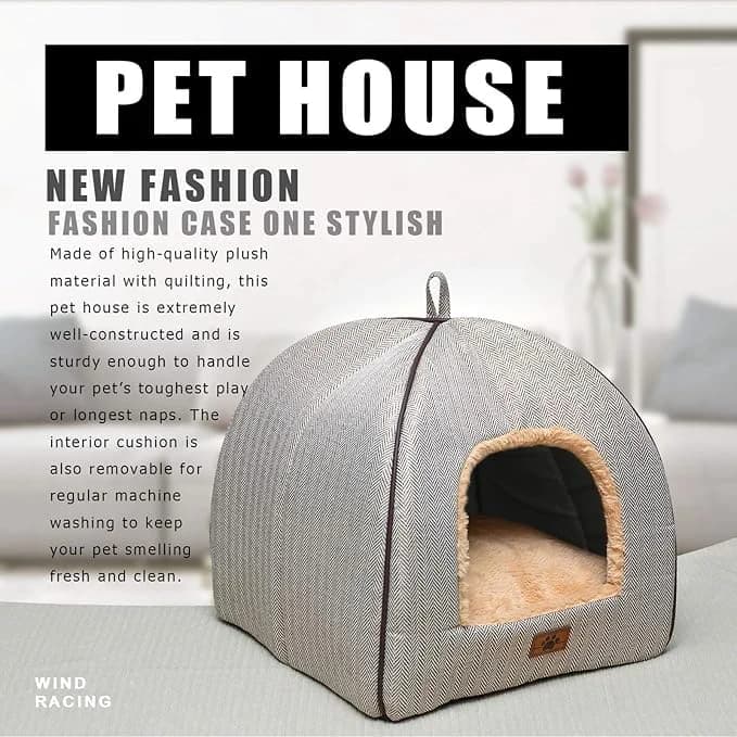WINDRACING Cat Bed for Indoor Cats - Cat Cave Beds Cat House Cat Tent with — image 3