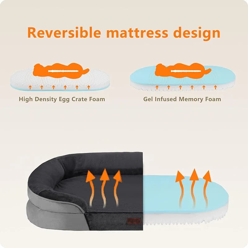 Dwanton Orthopedic Dog Bed for Medium Dogs with Gel Memory Foam