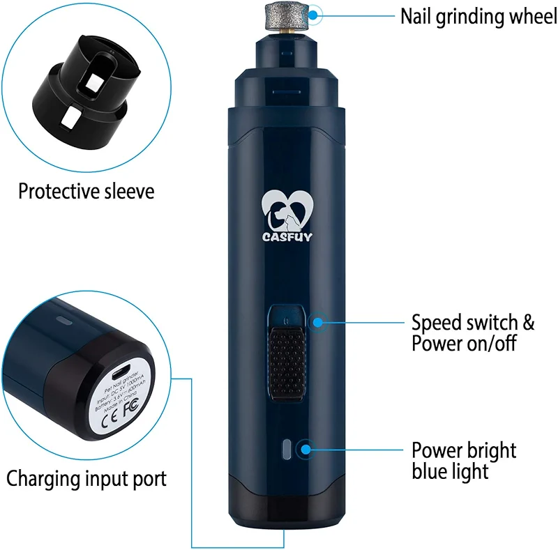 Casfuy Dog Nail Grinder Upgraded - Professional 2-Speed Whisper-Quiet — image 3