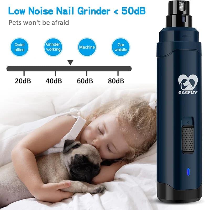 Casfuy Dog Nail Grinder Upgraded - Professional 2-Speed Whisper-Quiet — image 6