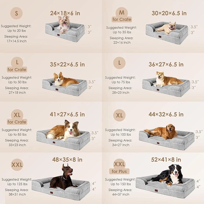 EHEYCIGA Orthopedic Dog Beds for Extra Large Dogs 44x32Inch
