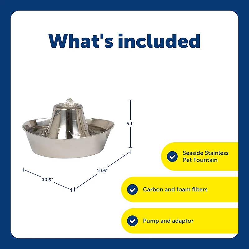 PetSafe Seaside Stainless Steel Cat & Dog Fountain — image 2
