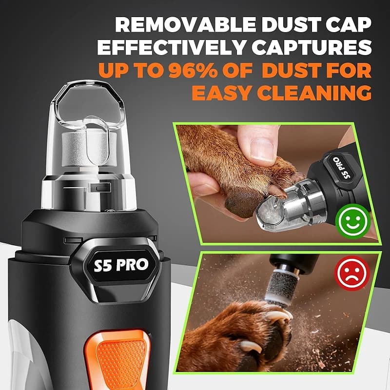 Whisper Quiet Dog Nail Grinder with 4 LED Lights — image 7