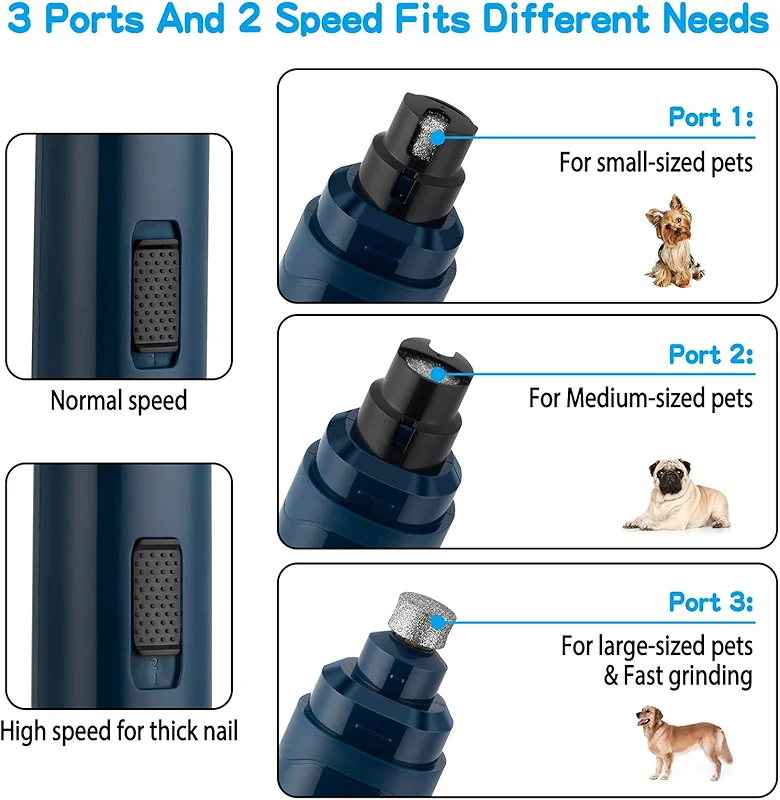 Casfuy Dog Nail Grinder Upgraded - Professional 2-Speed Whisper-Quiet — image 5