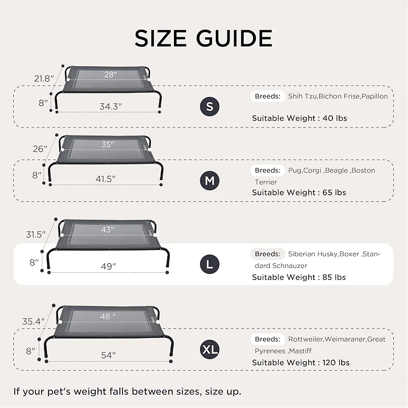 Bedsure Outdoor Elevated Dog Bed Large Sized Dog