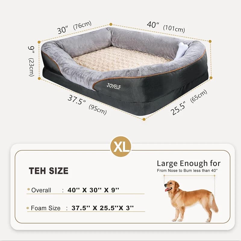 JOYELF XLarge Memory Foam Dog Bed