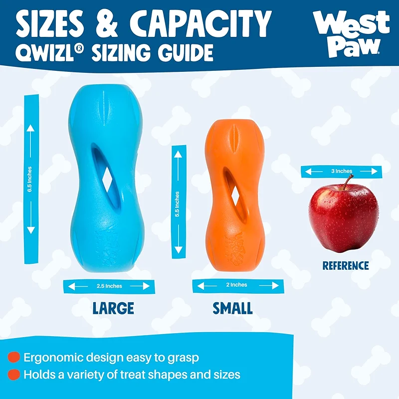 West Paw Qwizl Durable Zogoflex Dog Puzzle Toy for Mental Stimulation