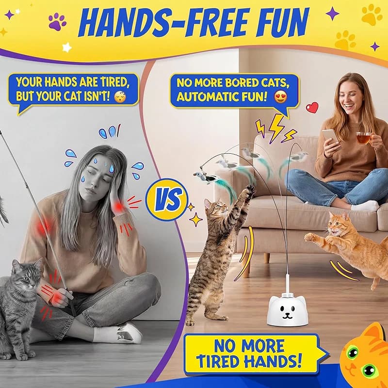 Interactive Cat Toys for Indoor Cats - Automatic Flying Bird Feather Toy — image 5