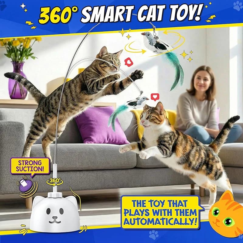 Interactive Cat Toys for Indoor Cats - Automatic Flying Bird Feather Toy — image 7