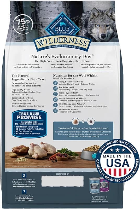 Blue Buffalo Wilderness Natural High-Protein Dry Food for Adult Dogs