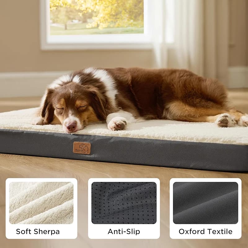 Bedsure Dog Beds Large Sized Dog - Comfy Flat Pet Beds with Removable — image 6