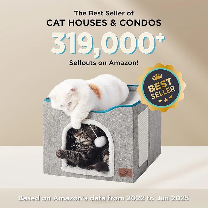 Bedsure Cat Beds for Indoor Cats - Large Cat Cave for Pet Cat House with — image 3