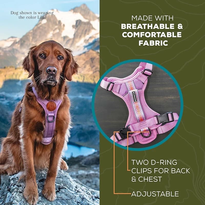 Wilderdog Lightweight Dog Harness with Reflective Straps - Medium - Lilac — image 5