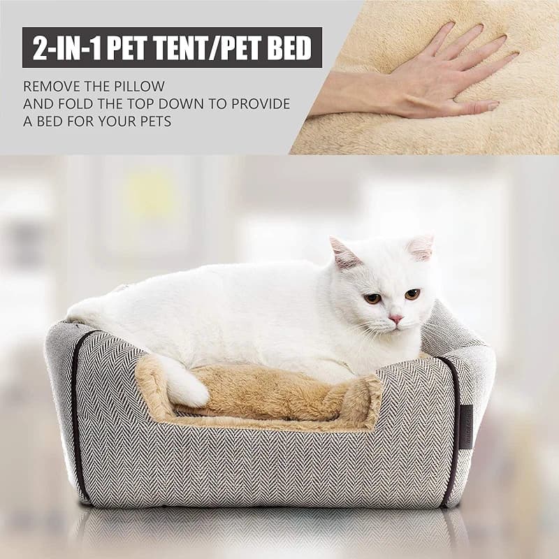 WINDRACING Cat Bed for Indoor Cats - Cat Cave Beds Cat House Cat Tent with — image 2