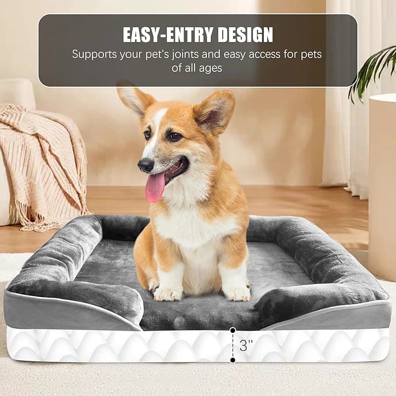 Spotted Play Orthopedic Dog Bed with Sides - Dog Sofa Beds for Medium Dogs — image 2