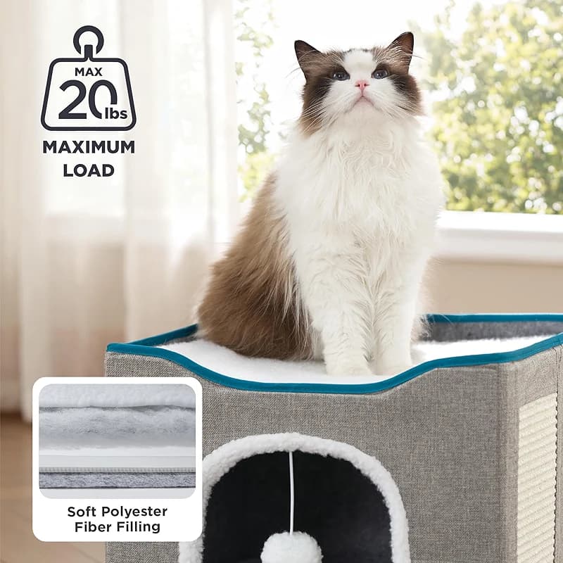 Bedsure Cat Beds for Indoor Cats - Large Cat Cave for Pet Cat House with — image 4