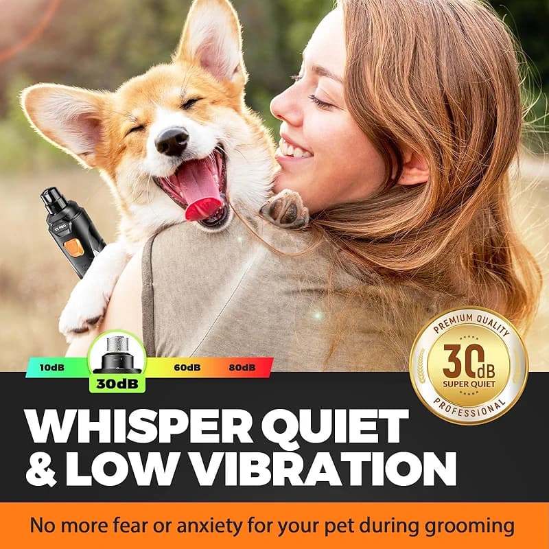 Whisper Quiet Dog Nail Grinder with 4 LED Lights — image 6