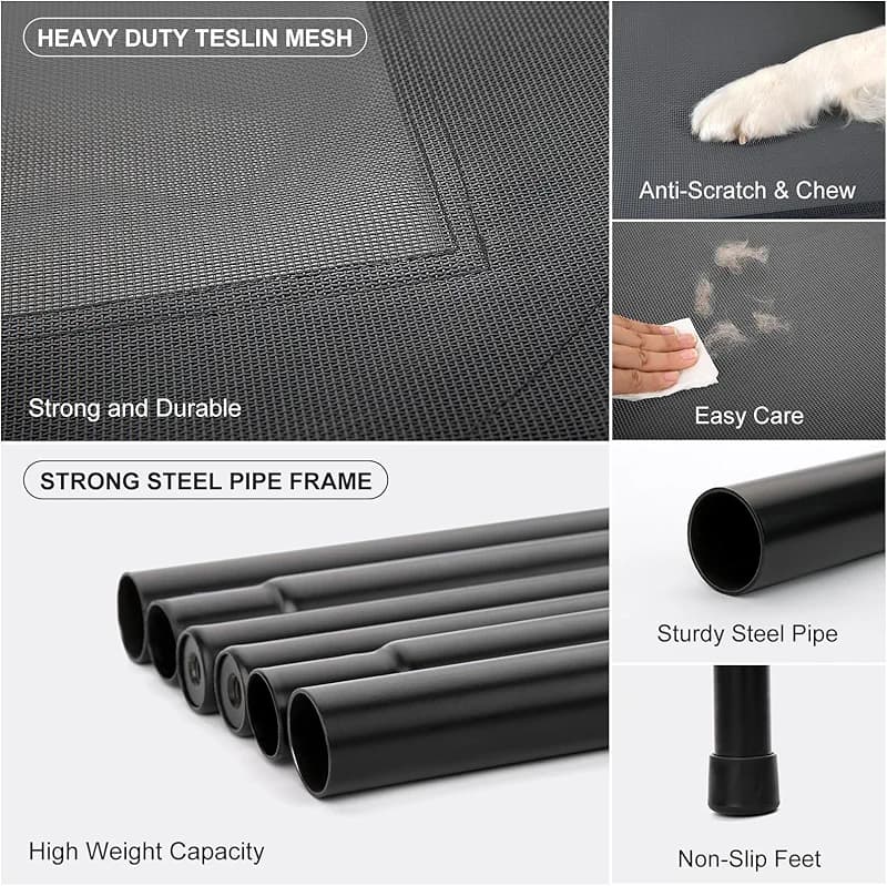 50" Lx32 Wx8 H Cooling Elevated Dog Bed for Large Dogs with Non-Slip Floor — image 6