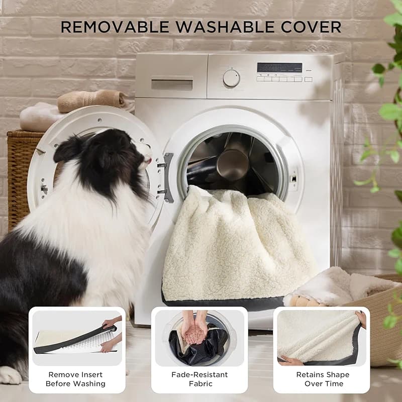 Bedsure Dog Beds Large Sized Dog - Comfy Flat Pet Beds with Removable — image 3