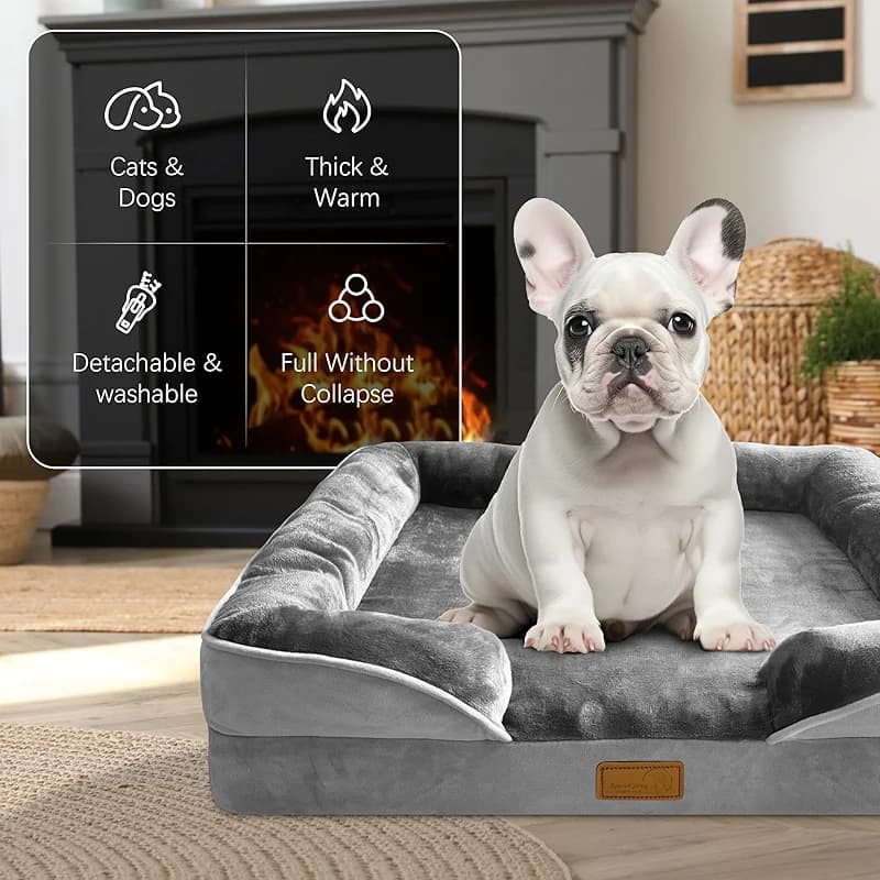 Spotted Play Orthopedic Dog Bed with Sides - Dog Sofa Beds for Medium Dogs — image 6