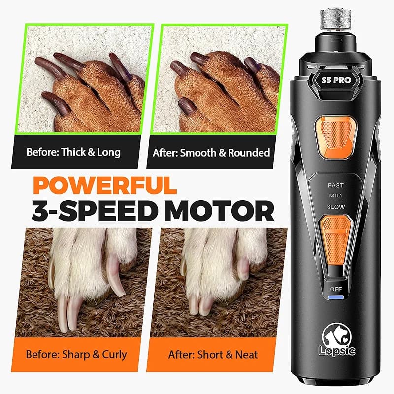 Whisper Quiet Dog Nail Grinder with 4 LED Lights — image 4