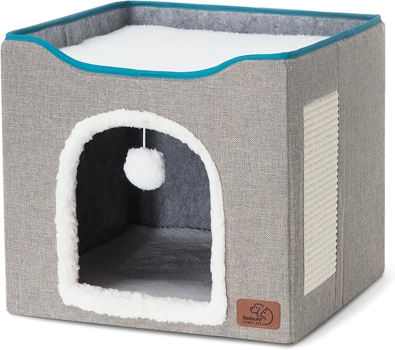 Bedsure Cat Beds for Indoor Cats - Large Cat Cave for Pet Cat House with — image 6