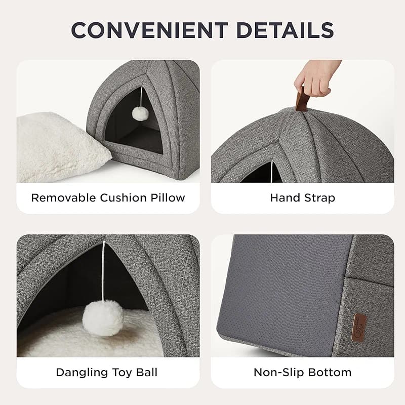 Bedsure Cat Beds for Indoor Cats - 2 in 1 Cat Cave House Tent for Kittens — image 3
